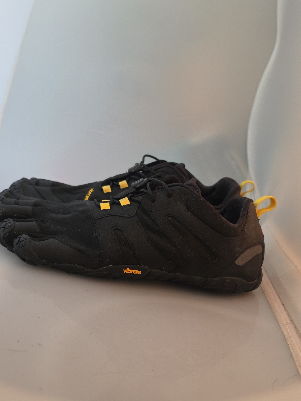 Vibram Black Men’s FiveFingers Athletic Shoes with Yellow Accents